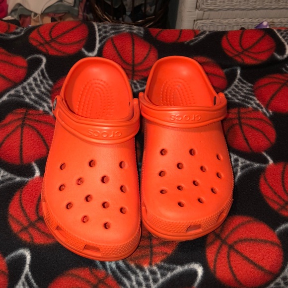 bright orange crocs